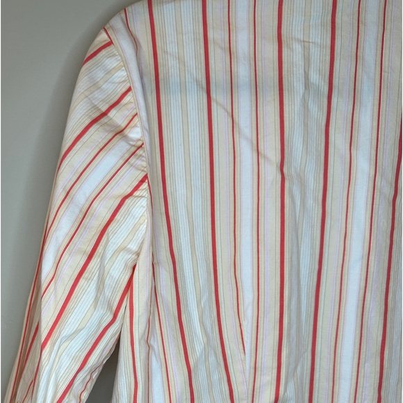 St. John’s Bay orange and white button down top, size large women’s - Picture 5 of 5